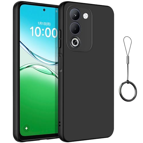 OPPO A5 5G �P�[�X �u���b�N Oppo A5 (CPH2735) TPU�P�[�X �ϏՌ� �����h�~ �w��h�~ TPU �f�� �~�j�}���X�g �X�g���b�v�z�[���t �����O�X�g���b�v�t�� �g�ѕ֗� �J���[�F�u���b�N