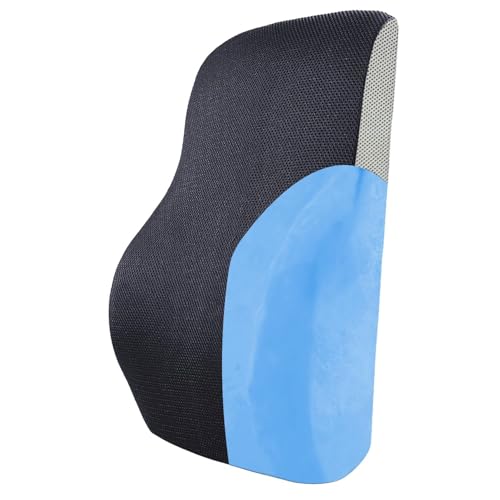 Image of Sleepsia Back Support for Office Chair with 1 Year Warranty Lumbar Support Pillow for Office Chair for Back Pain, Car Seat, Memory Foam (Black /Grey Lumbar Back Support (Gel Infused))