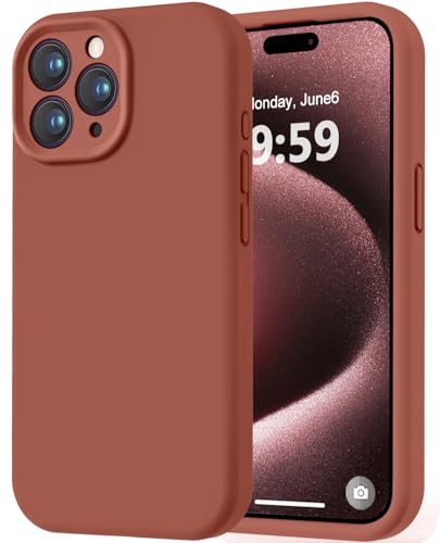 Image of LOVE 3000 Designed for iPhone 15 Pro Max Case, Premium Silicone with [Soft Anti-Scratch Microfiber Lining] Shockproof Protective Phone Case for Men Women Girls 6.7 inch, Caramel