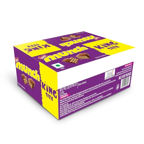 Image of Nestle MUNCH King Size | Choco Coated Crunchy Wafer Bar | Crunch Like a King, 42 units x 17.4g, 730.8g (Pack of 2 )