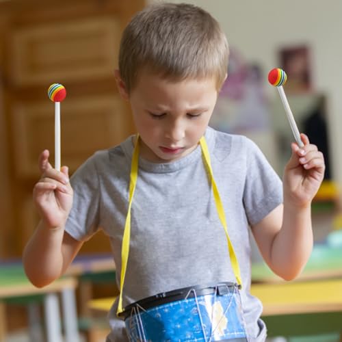 Baquetas rítmicas para niños, de plástico portátil con forma de piruleta, para timbales y principiantes, ideal para conciertos, fiestas y práctica de batería miniatura 3