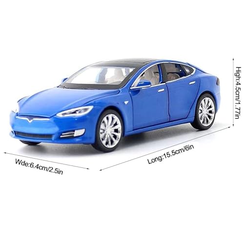Image of Exclusive Alloy Metal Pull Back Die-Cast Car Diecast Metal Pullback Toy Car with Openable 6 Doors,Light Music Boys Gifts Toys (Tesla-[S] - Multicolor)
