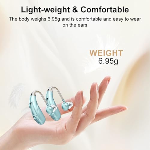 Image of FASTWELL F28-2 Unit for Both Ear Digital Advanced Rechargeable Hearing Aid for Adults with Hearing Loss | |Digital Noise Reduction | (Azure-Pair) | 1-Year Warranty