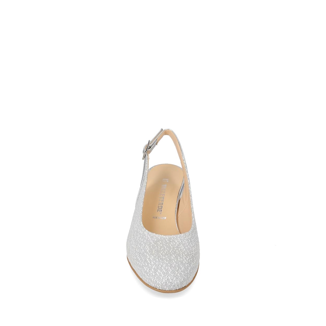 Valleverde 28200 Slingback Cerimonia Donna Tessuto Tacco Grosso 6Cm Suola Gomma Sintetica