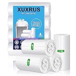 XUXRUS 30L Strong Tall Pedal Bin Bags, White Clear Kitchen Trash Liners, 40 Counts - Home Kitchen Bathroom Office Use, Camping Party Waste Disposal