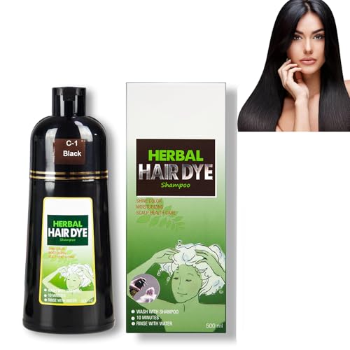 Grgowe Black Hair Shampoo Per Capelli Neri,Instant Black Hair,tintura istantanea per capelli hair dye,Shampoo Colorante Per Capelli Grigi Per Uomo Donna-500ML