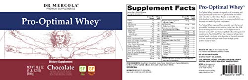 image for Dr. Mercola, Pro-Optimal Whey Chocolate Protein Powder, 19.2 oz (1 LB.