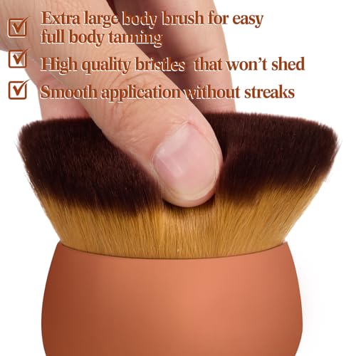Image of 6pcs Self Tanning Mitt Applicator Kit Including Self Tanning Mitt and Brush, Body Brush, Back Applicator, Mini Facial Glove, Facial Tool, Exfoliating Glove(Brown)