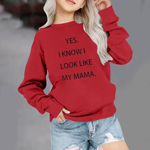 Cute Graphic Sweatshirts For Girls Casual Long Sleeve Crewneck Pullovers Funny Letter Print Sweater Tops 1-11 Years2