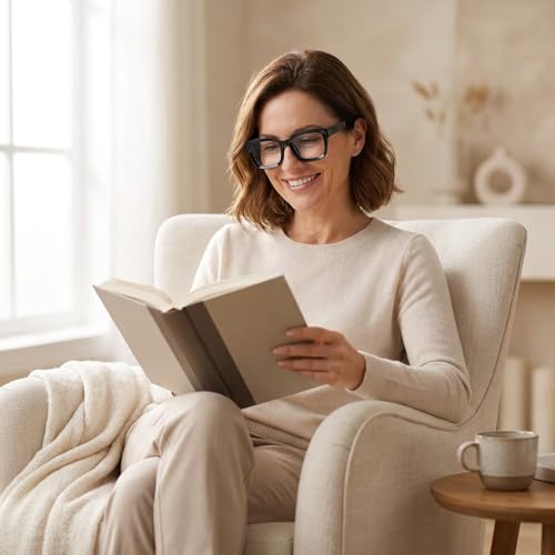 Image of Eyekepper 4 Pack Ladies Reading Glasses - Oversized Square Design Readers for Women Black +3.25