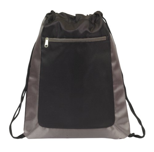 Deluxe Cinch Drawstring Backpack Bookpack Bag, Black by BAGS FOR LESS