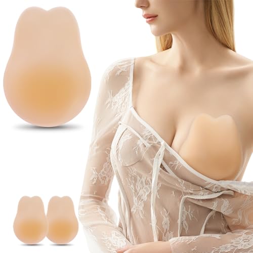 Image of Nipple Covers for Women Pasties Nipple Covers with Lift Sticky Adhesive Reusable Silicone Nipple Pasties