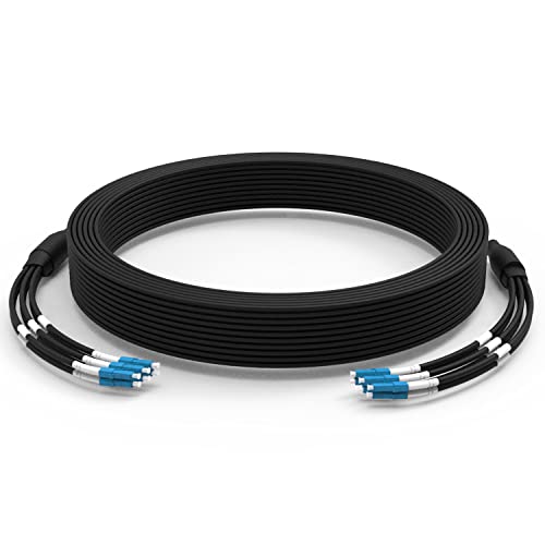 E-link 100Meters 328ft LC to LC Outdoor Armored 6 Core Fiber Patch Cable, 9/125 SM Fiber Optic Cable Single-Mode Fiber Optic Cable Patch Cord Jumper LC-LC Armored Patch Cables LSZH, 5.0mm