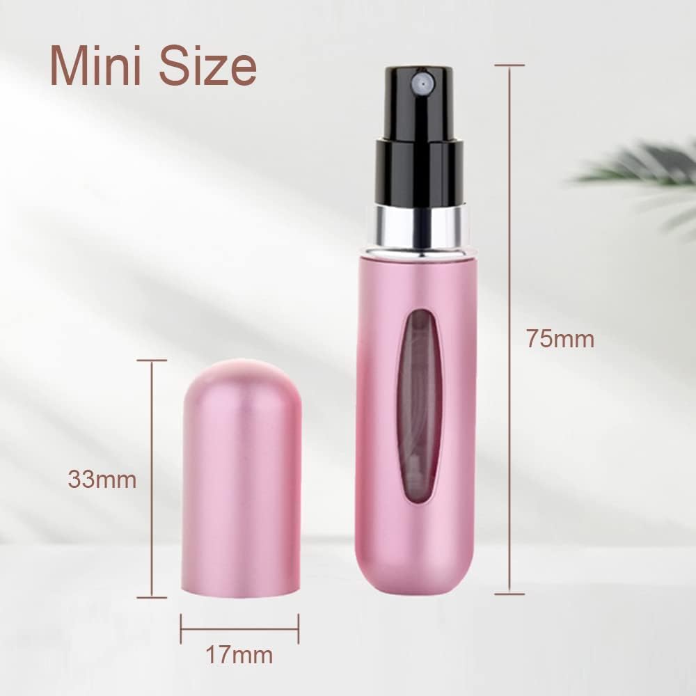 Dec Kitchenpro Mini Perfume Refillable Atomizer 3-Pack – 5ml Portable Travel Spray Bottles for Perfume, Fragrance Pump Refillable Containers for Travel, Purse And Handbag Use