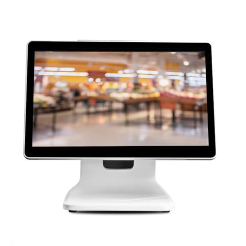 Image of Touch Cash Register Machine, 15.6 Inch Large Screen, 1366x768 Resolution, White, Suitable for Commercial and Retail Restaurant Clothing Store Cash Registers.