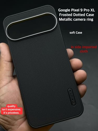 Image of Silicone Back Cover Case Compatible for Google Pixel 9 Pro XL (Textured Grip Design | Camera Protetion | Slim and Light Weight | Soft Touch and Feel | Black)