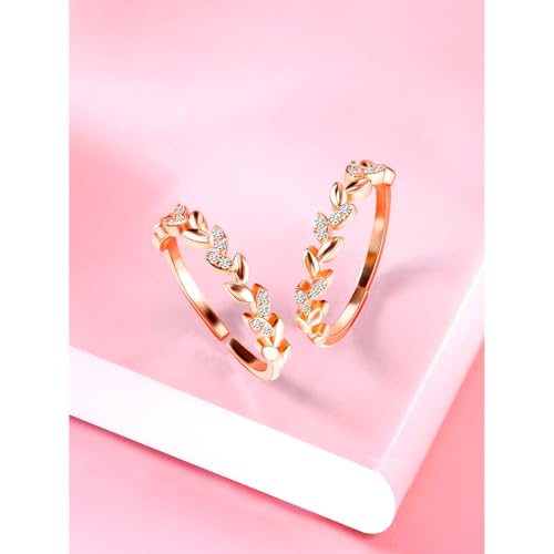 Image of Peora Cubic Zirconia Studded Adjustable Toe Ring Bichiya Stylish Fancy Daily Regular Jewellery for Women
