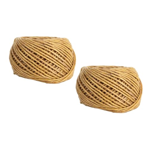2pcs Organic Hemp Wick, 2mm Beeswax Coated Hemp Wick, Slow Burn, Perfectly for DIY Candles Making Oil Lamps (30m)