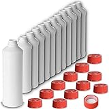 Leerflasche 1000ml HDPE Kunststoffflasche Flaschen Kosmetik Chemie Labor Klappverschluss Drehverschluss (12x 1000 ml, Drück & Drehverschluss)
