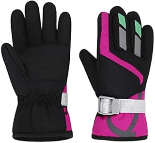 Kids Boys Girls Ski Mittens Winter Skiing Gloves Thermal Snow Mittens Warm Hands Full Finger Gloves Age 3-6 Years Old Waterproof Windproof Ski Gloves Outdoor Sports Skiing Cycling Snowboarding