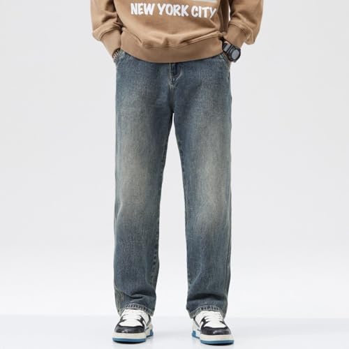 Jeans Pants Trousers Denim Street Washed Retro Loose Classic Trendy Nostalgic Floor Pulling Wide Leg2