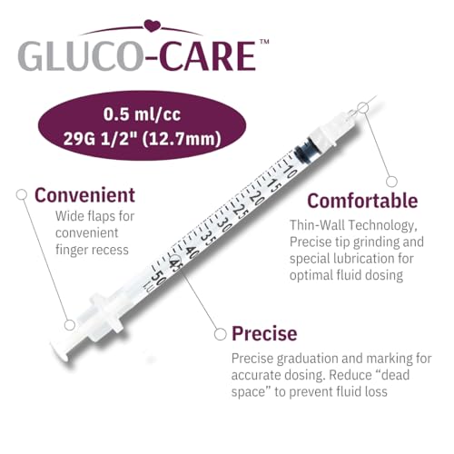 Image of 0.5 ml /cc Syringes 29G x 1 /2'' (12.7mm), 100 /box | Fine Tip, Home & Lab Use, Clear Barrel, Bold Scale, Smooth Plunger Movement with back-end stopper, Leak-Proof Design