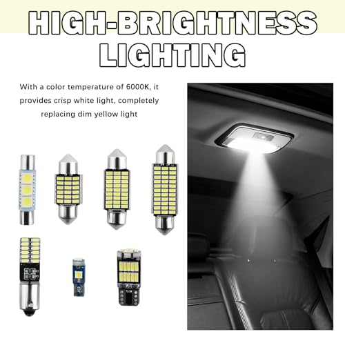 Kit de 42 LEDs para interior de auto 6000K universal miniatura 6