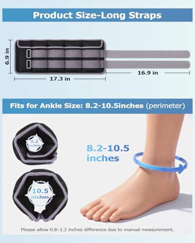 Image of Fragraim Adjustable Ankle Weights 1-3 /4 /5 /6 /8 /10 /12 /15 /20 LBS Pair with Removable Weight for Jogging, Gymnastics, Aerobics, Physical Therapy