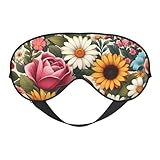 Diseño ajustable: con una hebilla elástica ajustable, nuestras coloridas fundas de ojos florales de girasol para dormir se pueden adaptar a los niveles de comodidad individuales sin presionar los ojos, creando un ambiente cómodo para dormir. Además, es reversible para mayor comodidad