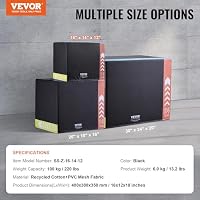 VEVOR 3 in 1 Plyometric Jump Box, 16/14/12 Inch Cotton Plyo Box, Plyometric Platform & Jumping Agility Box, Anti-Slip Fitness Exercise Step Up Box for Home Gym Training, Conditioning Strength Training, Black — image 7