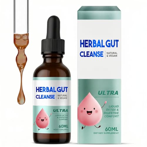 Kids Herbal Gut Cleanse Drops Parasite Cleanse for Humans Liquid with Wormwood Black Walnut & Probiotics Supports Digestive & Overall Gut Health for Children (2 oz)