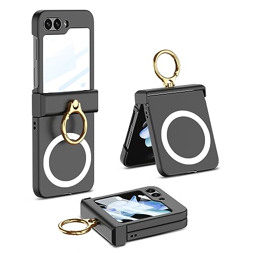 Coque Samsung Galaxy Z Flip 5 premium avec protection charnière et anneau magmatique mat