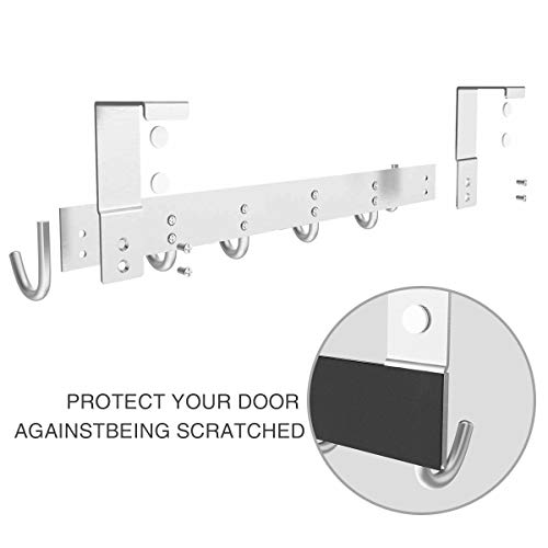 Over The Door Towel Rack Hook Holders Organizer, Anjuer Metal Coat Hanger 6 Hooks Over Door Hanger