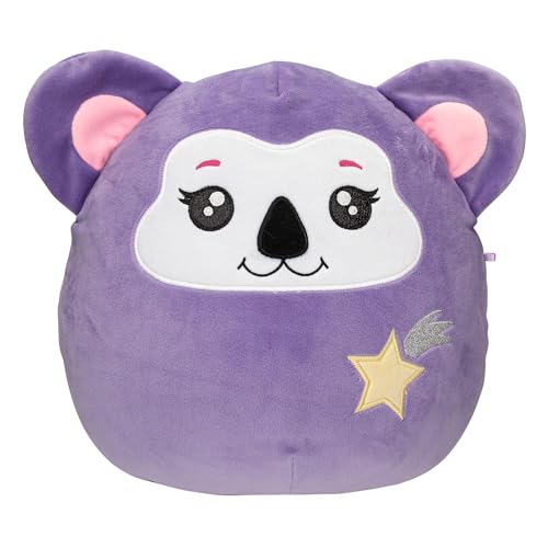 Depesche 13046 Ylvi Swoppies - Kuscheltier Koala in Lila, mit Leuchteffekt, Sternenschnuppe und runden Ohren, ca. 30 cm großes Plüschtier