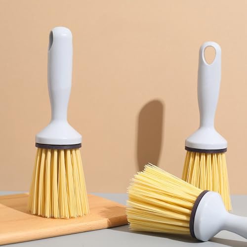 Image of 3 PCS Plastic Handle Dish Scrub Brushes Cleaning Scrubbers Brushes for Washing Kitchen Dishwashing and Cleaning