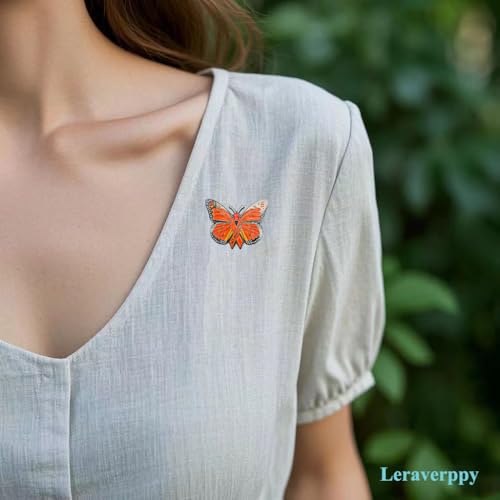 Image of Enamel Pin,Ms Awareness Lapel Pin,Red Butterfly Ribbon Brooch,Support Multiple Sclerosis Badge,Denim Jacket Canvas Bag Dress Shirt Accessory,Decor DIY,Gift For Family Friends Teens