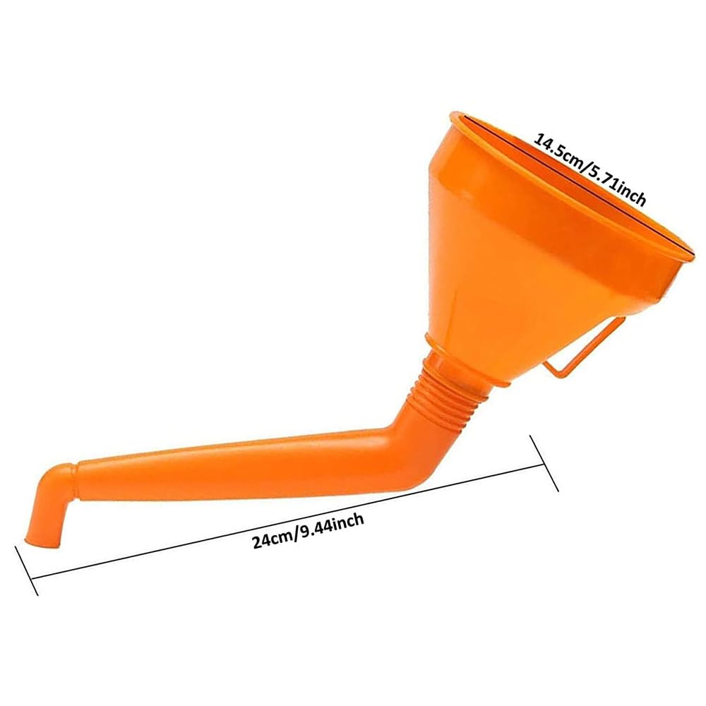 embudo de flexible para coche, Riloer embudo universal para gasolina y combustible de coche con filtro, embudo de combustible para lata de aceite, embudo de gasolina 14,5 cm/5,17 pulgadas
