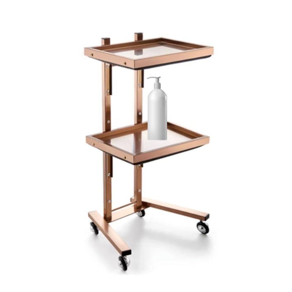 JKJZSALJ Beauty Salon Trolley Salon Station Folding Rolling Trolley Cart Salon With 2 Tiers Storage Tray For Instrument Tray Stand Salon Beauty Shop,Beauty,Orange,40x37x87cm
