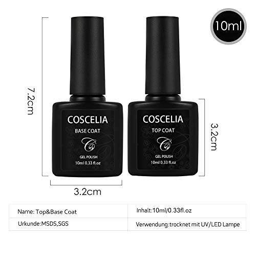 COSCELIA UV Gel Top Coat Base Coat Set UV LED Gel Gel Nagels Top Coat en Base Coat Set Nail Gel Gel Polish - Afbeelding 3