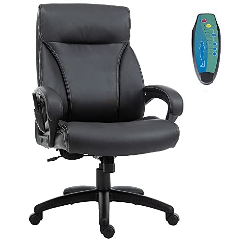 Vinsetto 6 Vibrating Massage Office Chair, Heavy-Duty Ergonomic Desk Chair with 5 Modes, Padded Armrest, Rolling Swivel PU Leather Task Computer Chair for Adults Vinsetto 6 Vibrating Massage Office Chair, Heavy-Duty Ergonomic Desk Chair with 5 Modes, Padded Armrest, Rolling Swivel PU Leather Task Computer Chair for Adults