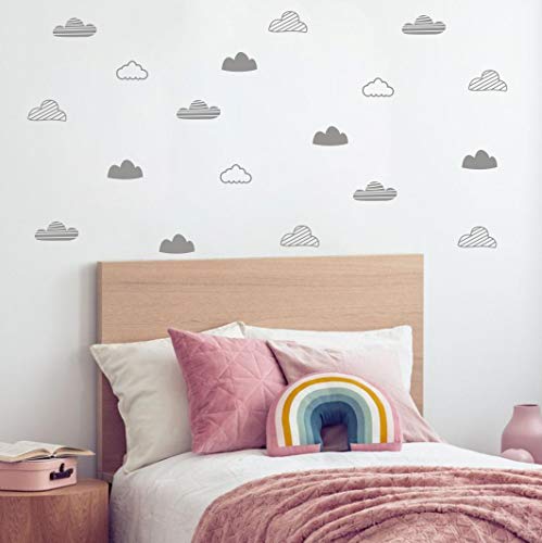 Vinilos Decorativos Nube para Pared Infantil, Vinilo Gris miniatura 3