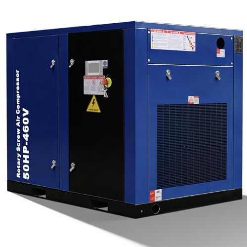 VISRACK 50HP Rotary Screw Air Compressor, 219 CFM 125 PSI,