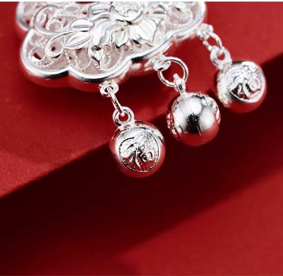 Pendentif en argent sterling rétro avec son collier élégant, une amulette protectrice unique - 3