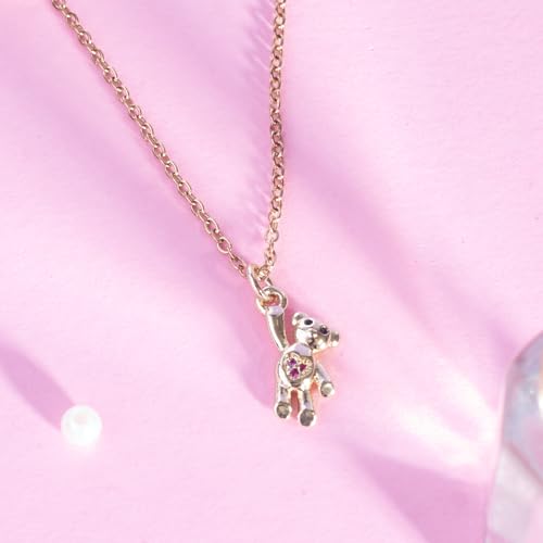 Image of SALTY Anti Tarnish Teddy Charm Pendant Necklace for Women | Stylish Locket Chain | Fashion Jewellery Accessories for Girls | Minimal Jewelry | Gift for Mother's Day | Marriage, Birthday | Gift for Valentine Day