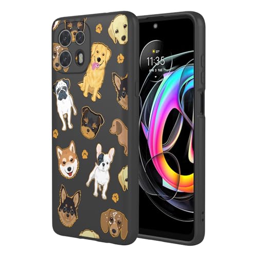 HTXWXJC Motorola Edge 20 Fusion XT2139 - Funda para Moto Edge 20 Lite (poliuretano termoplástico), a prueba de golpes, flexible, suave, diseño de perro, para Motorola Edge 20 Lite (perro negro)