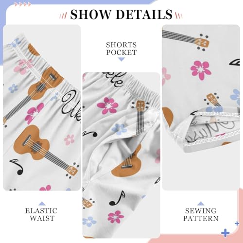 Aloha Music Note Boys Long Pants Soft Trousers Elastic Waist Kids Lounge Bottoms with Pockets S-XL4