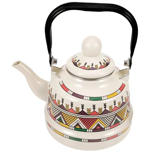 Tetera de Esmalte Blanco para Cocina - Diseño Clásico Retro(2.5L)