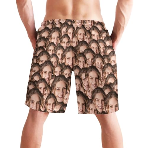 Custom Mens Swim Trunks with Face, Personalized Face Beach Shorts, Customized Swim Shorts for Mens Beach Wear Team 6
