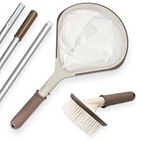 Sunik Spa Poolreinigungsset - Whirlpool Reiniger Set 3-teilig - Whirlpool Zubehör Wartungsset mit Teleskopstange, Kescher klein & Bürste - Whirlpool reinigungsset für Pools & Spa