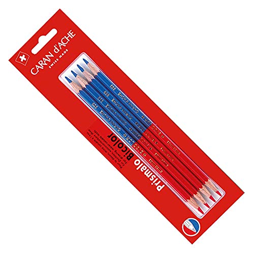 Lápis, Caran D'Ache, 999.304, Azul/Vermelho, pacote de 4